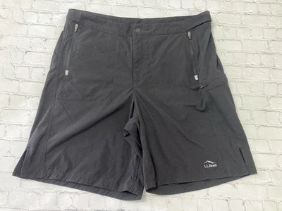 LL BEAN Women’s Size Small Black Nylon Cycling Shorts  8” No Padding Zip Pockets - Image 1 of 4