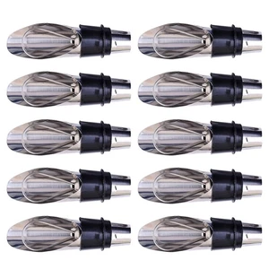 10 Pcs Stainless Steel Oxygenating Wine Aerating Pourer Funnel Red Wine Stopper - Picture 1 of 12