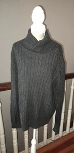 Suéter gris 100 % algodón manga larga cuello tortuga talla 1X usado en excelente estado Kelly May para mujer - Imagen 1 de 13