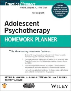 Adolescent Psychotherapy Homework Planner by L. Mark Peterson (English) Paperbac - Foto 1 di 1