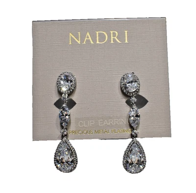 Nadri Crystal Drop Clip Earrings New! NWT - Image 1 of 3