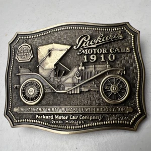 Medallas de diseño de premios vintage Inc. Hebilla de cinturón de latón macizo Packard Motor Cars 1910 - Imagen 1 de 7