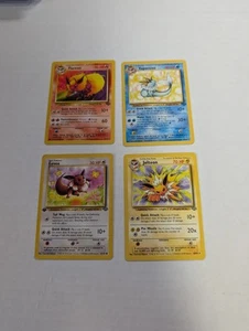 Pokemon Eevee #133, Vaporeon #134, Jolteon #135, Flareon #136 Rare Jungle Set - Picture 1 of 13