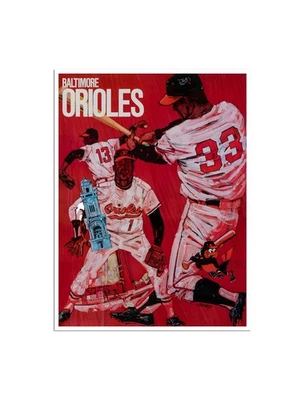 Baltimore Orioles Poster Vintage Art MLB Print Baseball Gift 12x16" - Image 1 of 2