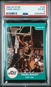 1983-84 Star - Thurl Bailey #135 (RC) Utah Jazz Rookie PSA 6 - Bild 1 von 2