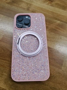 iPhone 14 Pro Max Case iPhone Case Mag Safe Cover Shockproof Pink Glitter - Picture 1 of 6