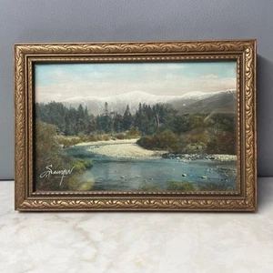 FOTOGRAFÍA SAWYER Mt. Washington Ammonoosuc River NH coloreado a mano firmado vibrante - Imagen 1 de 8