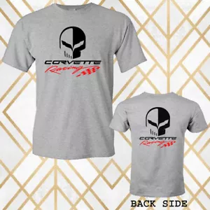 T-shirt da uomo grigia Corvette Racing Jake Scull Skull Car taglia S - 3XL - Foto 1 di 1