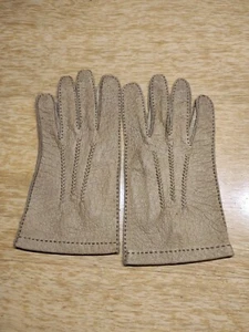 Damen Lederhandschuhe Beige - Bild 1 von 6