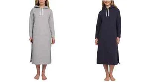 Neu mit Etikett Lands' End Damen Kapuzenliege Hoodie Kleid grau blau S-XL $ 75 11HL209 - Bild 1 von 11