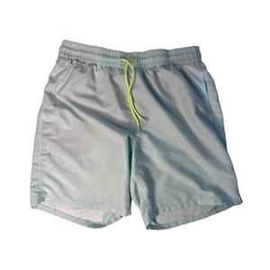 Old Navy Men's Swimming Trunks Shorts Medium Light Blue Green Polyester Summer - Picture 1 of 4