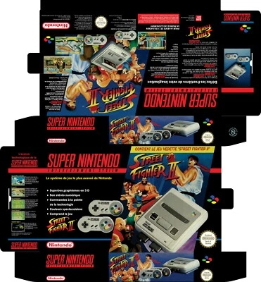 Super NES EU - Console Box SET - Street Fighter   - Photoshop Printable - Image 1 of 2