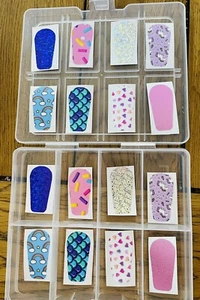 Dexcom G6 Sensor Stickers girls mix Heart  x16 & storage box, personalised - Picture 1 of 3