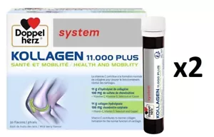 2x Doppelherz Kollagen 11000 PLUS Gesundheit & Mobilität, 60 Phials x 25ml, KOSTENLOSER VERSAND - Bild 1 von 7