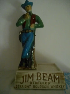 Porte Bottle Jim Beam Flaschenhalter Jim Beam Porzellan Werbung Cowboy  - Bild 1 von 10
