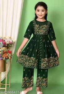 Kurti for Girls_Printed Naira sets girls clothing set Traditional wear Free ship - Picture 1 of 6