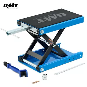 OMT Heavy Duty Motorbike Motorcycle Scissor Jack Stand 1100lb with T Handle Blue - Picture 1 of 8