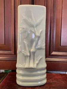 Chinese Asian Oriental Calligraphy Celadon Bamboo Porcelain Pen Brush holder - Picture 1 of 9