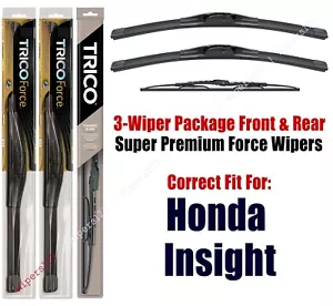 Wiper Blades 3pk Front Rear fit 2012-2014 Honda Insight 25260/180/30200 - Picture 1 of 1