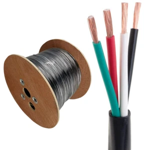 Cable de altavoz de audio de 500 pies 14 AWG 14/4 para exteriores cable de entierro directo de alta resistencia negro - Imagen 1 de 4
