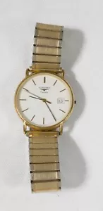 OROLOGIO VINTAGE LONGINES PRESENZA UOMO PLACCATO ORO QUARZO SVIZZERO Ref 6801 Cal 156 - Foto 1 di 4
