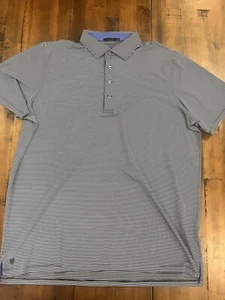 Greyson Shirt Mens XXL NWOT Grey White Striped Golf Preppy Polo Wolf - Picture 1 of 4