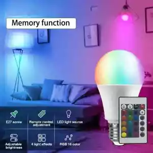 16 Color Changing Magic Light E27 RGB LED Lamp Bulb with Wireless Remote Control - Picture 1 of 5