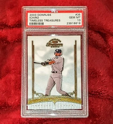 ICHIRO SUZUKI 2003 DONRUSS #35 TIMELESS  TREASURES #ed/900 BEAUTY PSA 10 🔥 Pop4 - Image 1 of 3