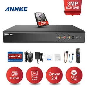 ANNKE 8CH 3MP HDMI DVR Grabadora de Video Búsqueda Inteligente H.264+ 1080P 2TB Disco Duro - Imagen 1 de 12