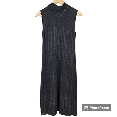 Disfraz Vestido Nacional Gris Mezcla Lana Sin Mangas Cuello Atado Semi Transparente Talla 42 EE. UU. S Foto 1 de 4