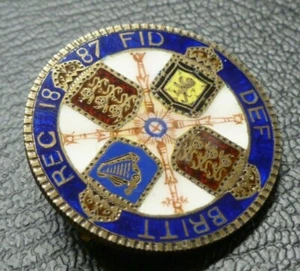 Enamelled Coin Brooch Victoria Double Florin 1887 .925 Sterling Silver 5 Colours - Picture 1 of 5