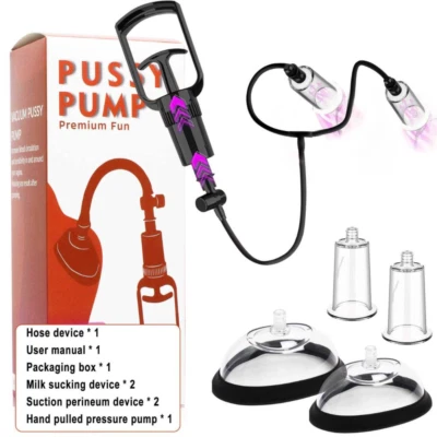 Mujer 2 en 1-Pecho-Pezón-Bomba-Clítoris-Coño-Succión-Bomba-Esclavitud-Juguetes sexuales Bondage Foto 1 de 4