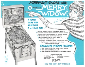 Folleto/anuncio de pinball Merry Widow Williams - difícil de encontrar - - Imagen 1 de 1