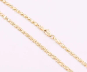 Alto Pulido Corazón Enlace Tobillera Cadena 14k Oro Amarillo Macizo 25.4cm - Imagen 1 de 2