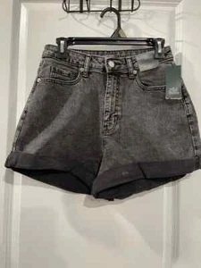 NWT Wild Fable Super High Rise Rolled Cuff Black Denim Short - Picture 1 of 6