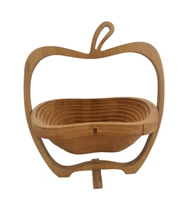 Wooden Collapsible Fruit Bowl - Apple - Picture 1 of 3
