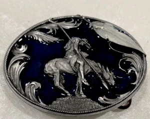 Siskiyou Vintage 1995 Belt Buckle C-2 Enamel Indian Native American End Of Trail - Picture 1 of 8