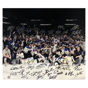 St Louis Blues Stanley Cup Champ Celebration Team autografiado 16x20-29 autos-JSA - Imagen 1 de 4