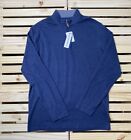 NWT Mizzen Main Navy Blue Performance 1/4 Zip Pull Over Mens Large