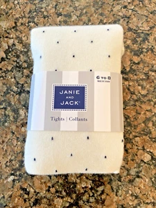 ~New~ Janie and Jack, Girls Black Polka Dot Tights, Size 6-8, NWT - Picture 1 of 2