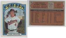 2021 Topps Heritage 1972 Topps 50th Anniversary Buybacks Earl Weaver #323 HOF