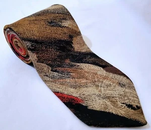 Men's Vintage 90s Pure Italian Silk Neck Tie HAND MADE IN USA- Carmel-by-the-Sea - Picture 1 of 11