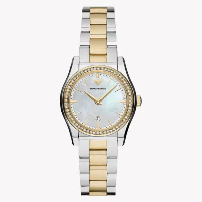 Emporio Armani AR11559 MOP Dial Sliver Gold Two Tone 32mm Women's Watch - image 1 of 4