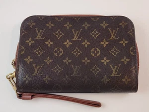 echt Louis Vuitton Monogramm Orsay Clutch Handtasche Barset Kalbsleder LV - Bild 1 von 24