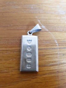 Millenium 2000 Sterling Silver 7.9g Ingot Pendant Jeweller's Initial Letters EJ - Picture 1 of 9