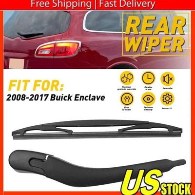 Rear Wiper Blade & Arm Set For Buick Enclave 2008-2017 Windshield Black Car EAP - Image 1 of 4