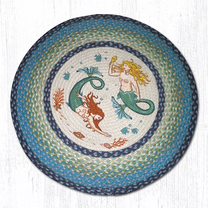 Parche redondo Earth Rugs RP-386 Mermaids 27" x 27" Foto 1 de 1
