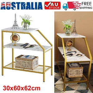 3-Tier End Table W/ Storage Trapezoid Style Modern Home Decor Gift AU - Picture 1 of 8