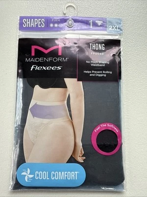 Tanga de encaje Maidenform suavizante de abdomen suave negro 2XL Foto 1 de 2