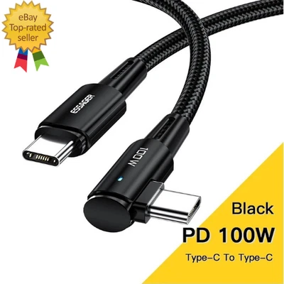 Essager 100W USB Type C To USB C Cable 90 Degree Angle - image 1 of 4